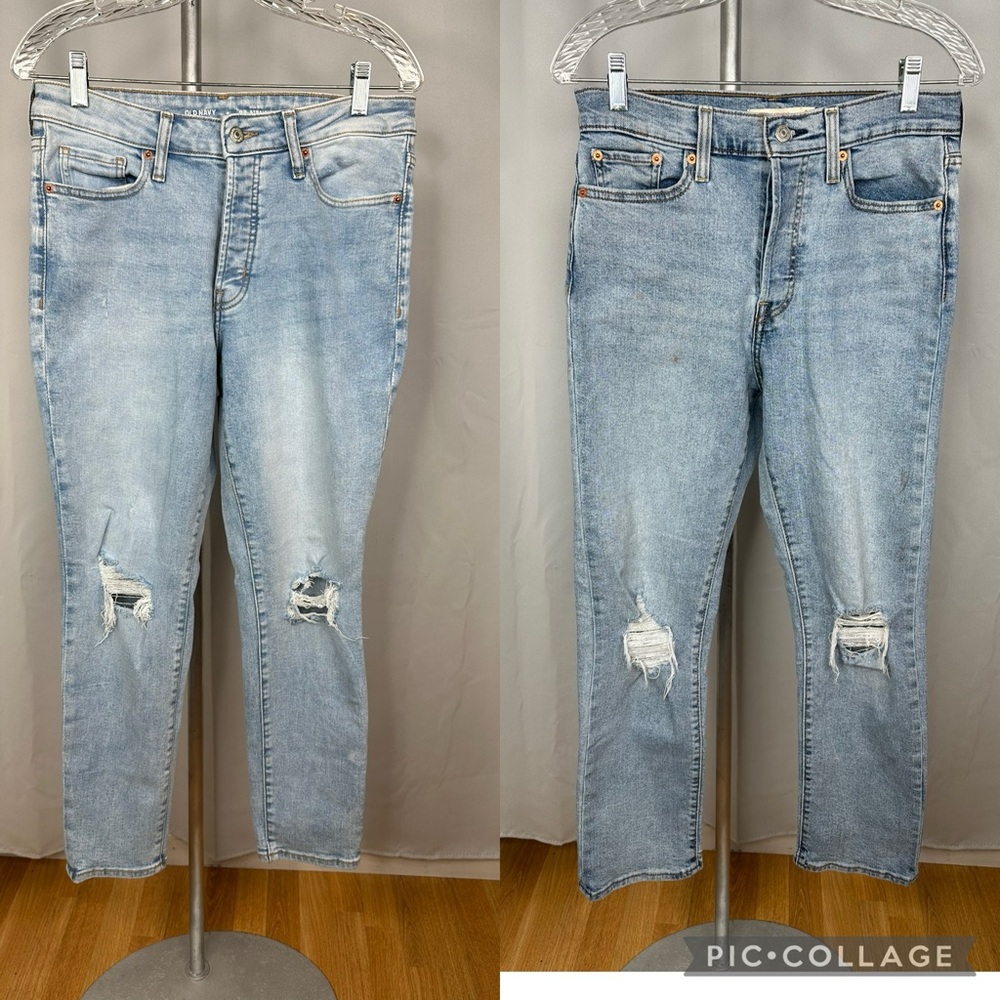 Lot of 2 Levi's Hi Rise Wedgie Straight Cropped Jeans Old Navy Straight Sz 29 8